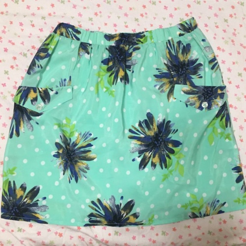 2-hip turquoise flower skirt